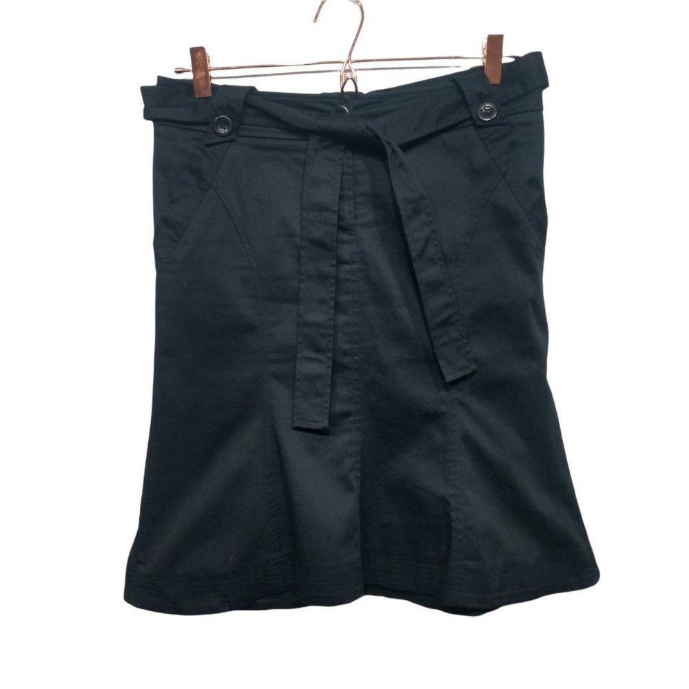 Mexx Black Sash Tie Belted Trumpet Skirt Size 6
